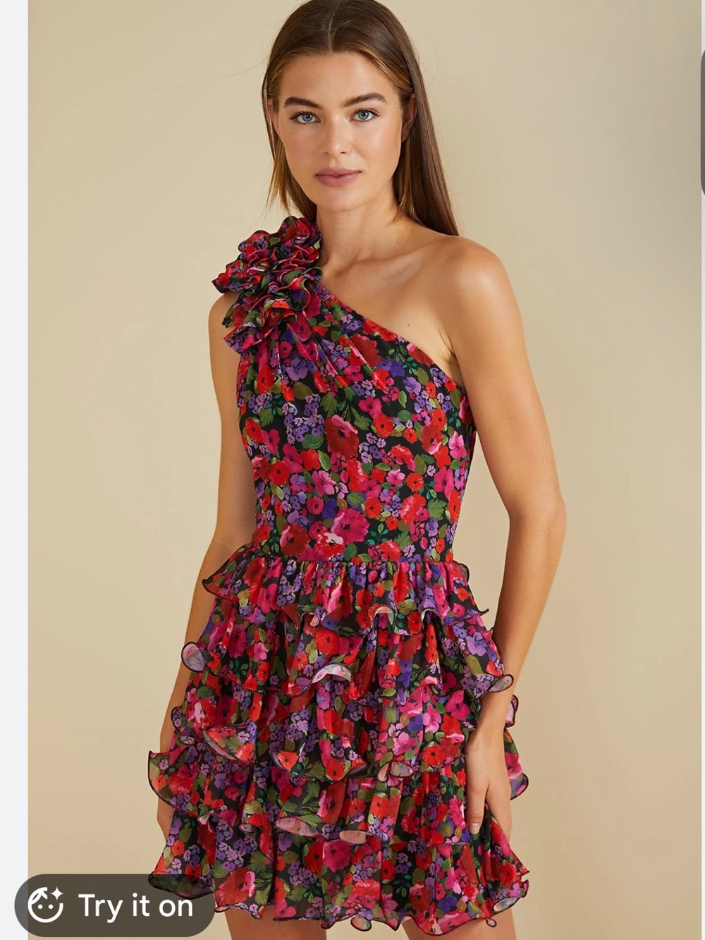 $498 Retail AMUR Malti One Shoulder Dress